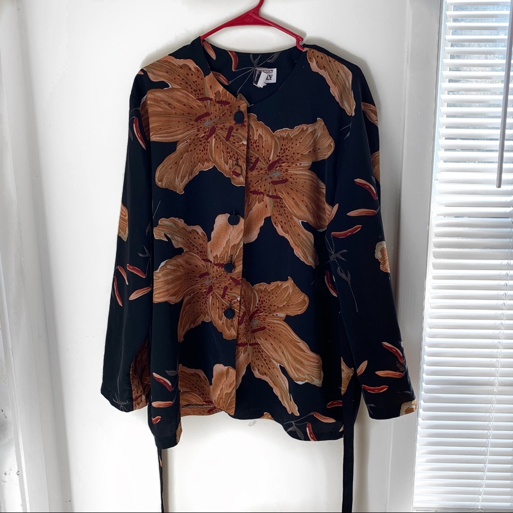 Flower Button Down Blouse